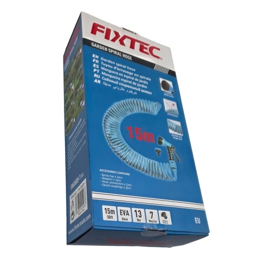 Furtun spiralat pentru gradina FIXTEC 15m, EVA, pistol cu 8 functii - Img 7