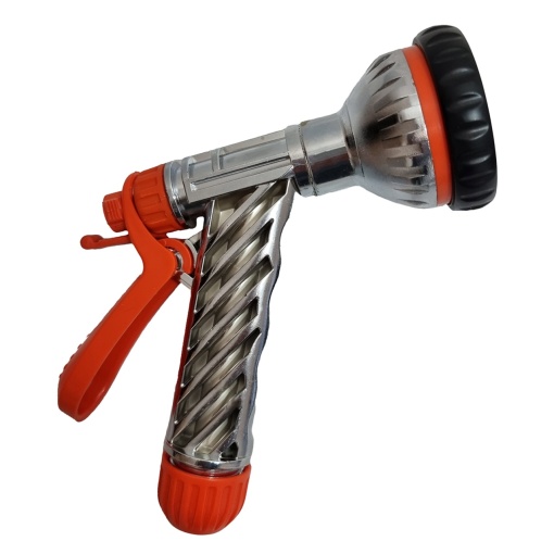 Pistol cromat pentru stropit, multifunctional, 6 functii, adaptor pentru furtun inclus - Img 3