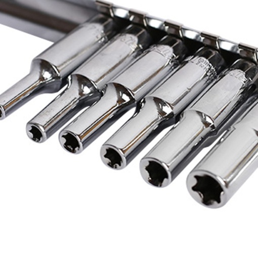 Set 6 capete tubulare Torx extern FIXTEC 1/4" E4-E10 - Img 3