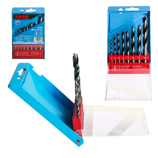 Set burghie pentru lemn FIXTEC 8 piese 3.4–10 mm - Img 3