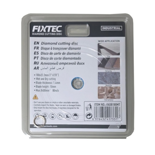 Disc diamantat pentru taiere FIXTEC 180x1.4x22.2mm - Img 2
