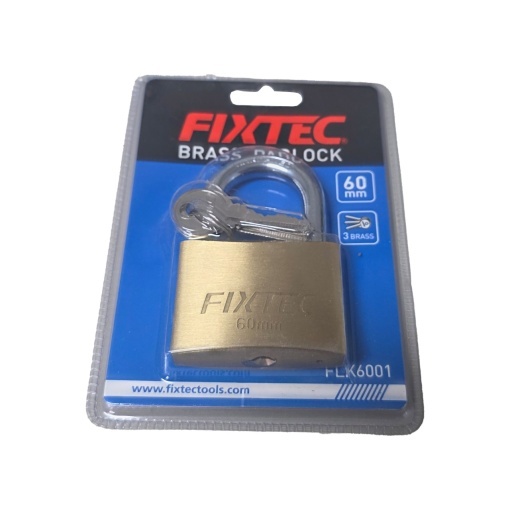 Lacat din alama FIXTEC 60mm cu 3 chei si arc din otel intarit - Img 3