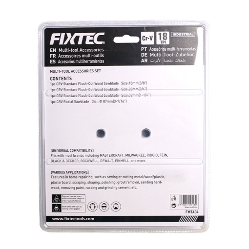 Set 4 Piese FIXTEC FMTA04 pentru Unelte Multifunctionale – Debitare Lemn - Img 2
