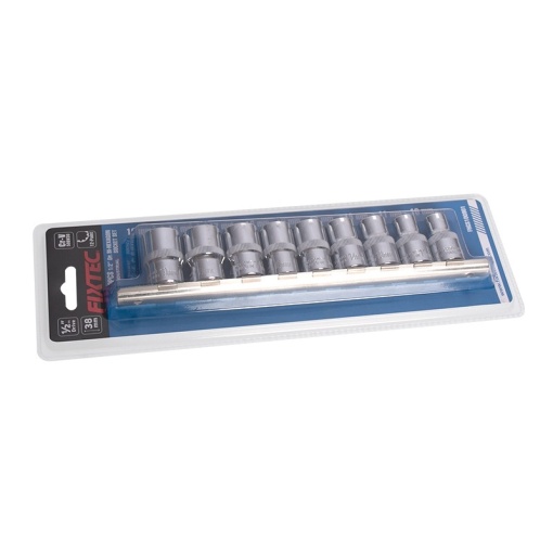Set chei tubulare FIXTEC 9 bucati, 1/2", otel CR-V, 10-19mm - Img 6