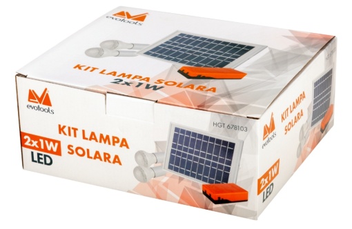 Set iluminare LED cu panou solar si 2 becuri incluse - Img 5