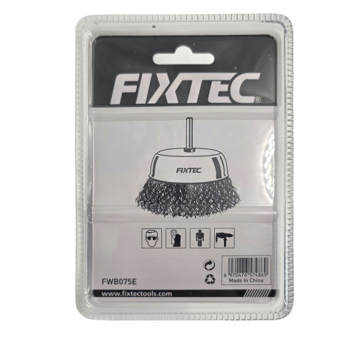 Perie rotativa tip end-brush FIXTEC 75 mm cu tija 6,35 mm - Img 3
