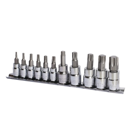 Set 11 piese capete Torx FIXTEC 1/4" si 3/8" din otel CR-V - Img 2