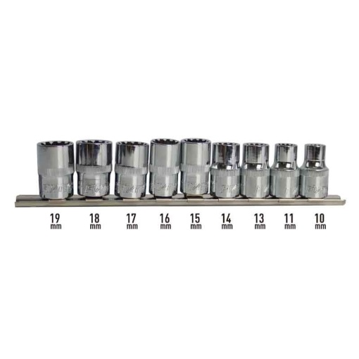 Set chei tubulare FIXTEC 9 bucati, 1/2", otel CR-V, 10-19mm - Img 3