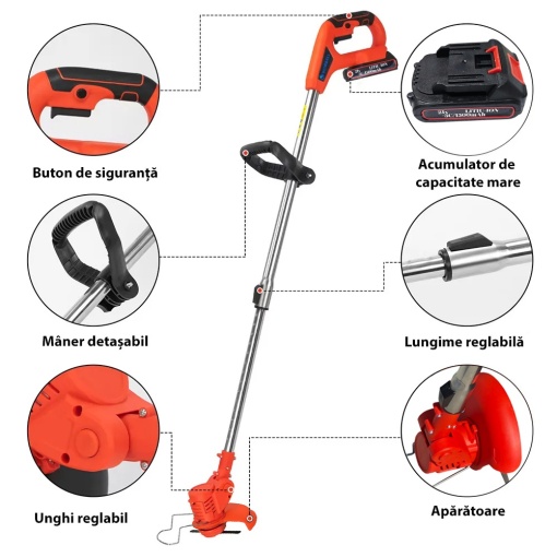 Trimmer Electric Heimdall 21V cu Set Accesorii HM8633 - Img 2