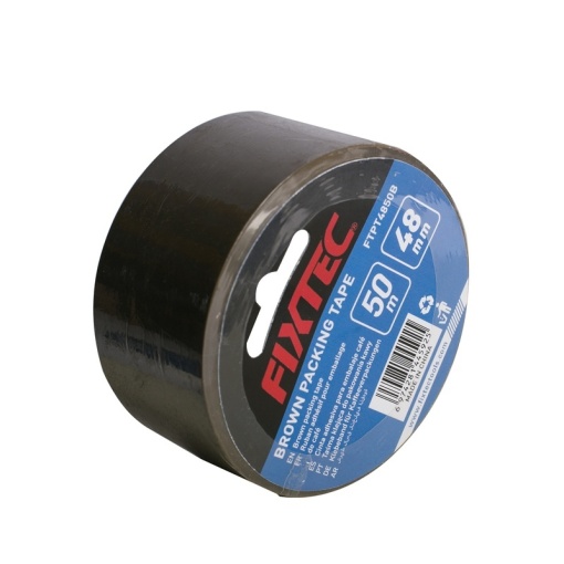 Banda adeziva ambalare BOPP maro FIXTEC 48mm x 50m - Img 2