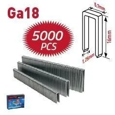 Capse tip grapa FIXTEC GA‑18, 5.7×16 mm, set 5000 bucati – compatibile cu capsator profesional