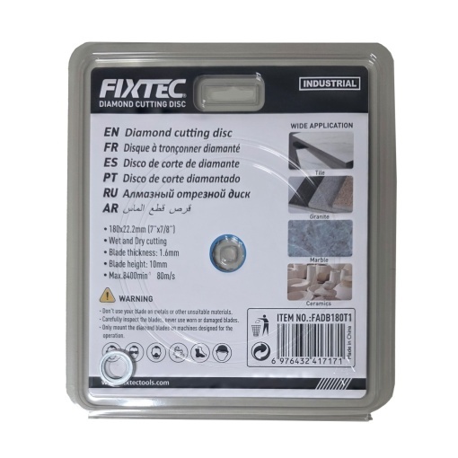 Disc diamantat FIXTEC 180x22.2 pentru taiere umeda/uscata - Img 2