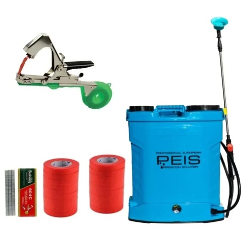 Pachet pompa stropit PEIS 16L + aparat legat vie cu 20 role si 10000 capse - Img 2