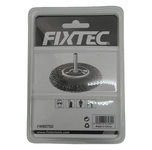 Perie rotativa FIXTEC 75 mm fir 0.30 mm tija 6.35 mm - Img 3