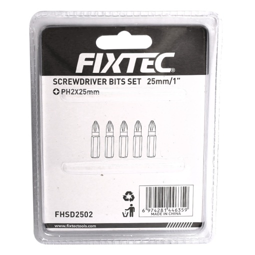 Set biti pentru surubelnita FIXTEC PH2 25mm, pachet 5 buc - Img 3