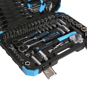 Set de chei tubulare FIXTEC 1/2", 3/8", 1/4" — 132 de componente cu trusa - Img 4