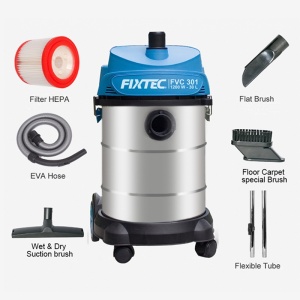 Aspirator industrial umed-uscat FIXTEC 2000W, capacitate 60L - Img 5