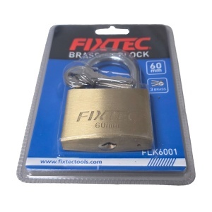 Lacat din alama FIXTEC 60mm cu 3 chei si arc din otel intarit