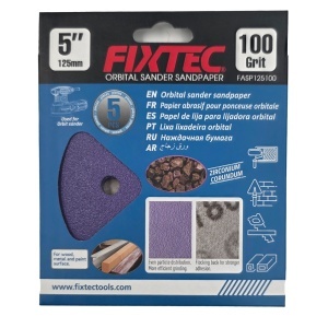 Pachet 5 discuri abrazive FIXTEC 125 mm P100
