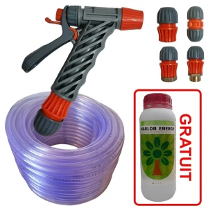 Pachet complet irigatii gradina – furtun 50m, pistol stropit si conectori