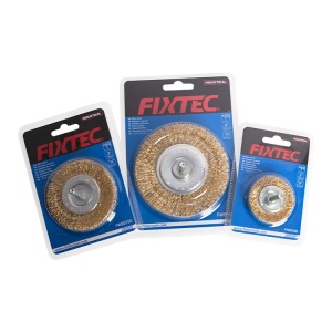 Perie tip Cupa FIXTEC 100 mm cu Fir de Otel 0.50 mm M14 - Img 5