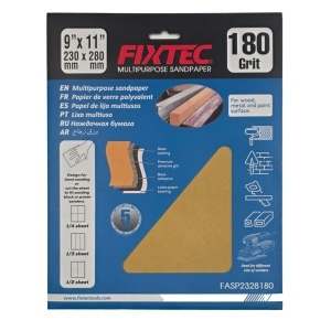 Set 5 Bucati Hartie Abraziva FIXTEC P180 pentru Rigips