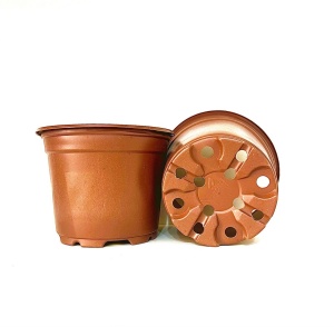 Ghivece circulare 13 x 11 cm din plastic, cu margini rotunjite