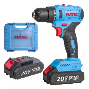 Masina de gaurit si insurubat FIXTEC 20V, motor fara perii, 2 acumulatori 2000mAh