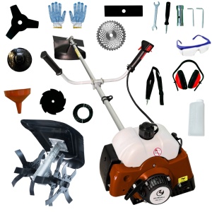 Motocositoare pe benzina Heimdall cu 12 accesorii si cultivator inclus