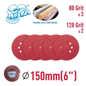 Pachet 5 Discuri abrazive FIXTEC 125mm cu Sistem de Prindere Velcro - Img 2