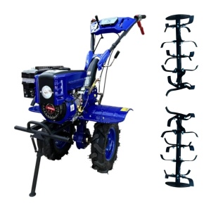 Pachet motocultor benzina Heimdall 8 CP cu remorca 600 kg, plug si ulei