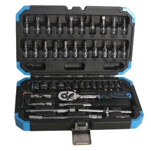 Set scule mecanic FIXTEC 46 bucati, otel CR-V, in cutie din plastic