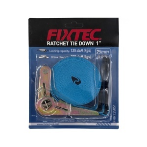 Chinga FIXTEC 1 inch 5m cu Clichet din Aluminiu si Carlige Metalice