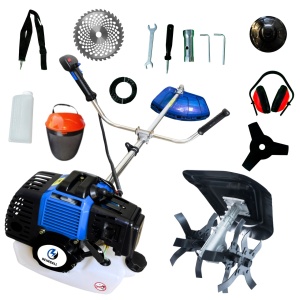 Motocoasa pe Benzina Heimdall 52 CC, Set 8 Accesorii + Cultivator Inclus