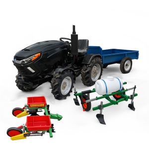 Pachet Ingrasaminte si Semanat – Tractor Negru 22CP Diesel cu Remorca, Semanatoare Porumb cu Fertilizator si Pulverizator cu Folie - Img 1