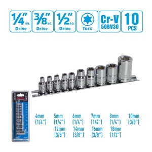 Set 10 bucati capete E-Torx din CR-V FIXTEC