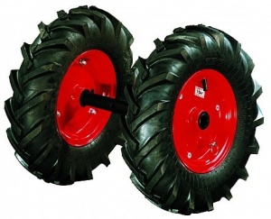 Roata din cauciuc cu ax de 25 mm (4.00-8) echipata cu clichet