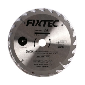 Disc circular FIXTEC 185 mm, 40 dinti TCT pentru taiere lemn - Img 1