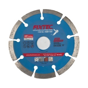 Disc diamantat FIXTEC 115 mm (4-1/2'') subtire pentru taiere la uscat