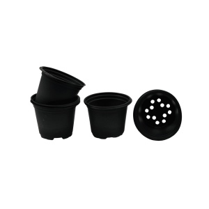 Ghiveci rotund din plastic, 10.5 cm, cu margini netede
