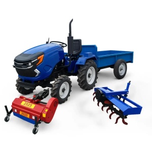Pachet Tractor 22CP Diesel cu Remorca, Freza Sol si Tocator Vegetatie – Ideal pentru Livezi