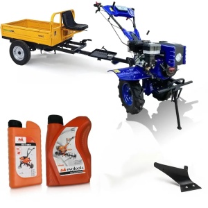 Motocultor 8CP Benzina 2+1 + Remorca 600kg + Pluguri + Uleiuri – Pachet Complet