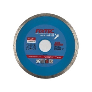 Disc diamantat FIXTEC 115 (4-1/2'') mm subtire pentru taiere cu apa