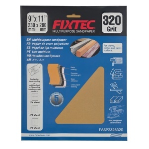 Set 5 Bucati Hartie Abraziva FIXTEC P320 pentru Gips Carton