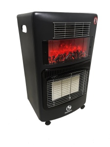 Soba pe gaz si electrica 4200W cu efect semineu, 3 niveluri de putere, Heimdall