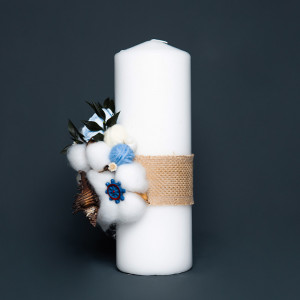 Lumânare Botez scurtă “Marina Blue”