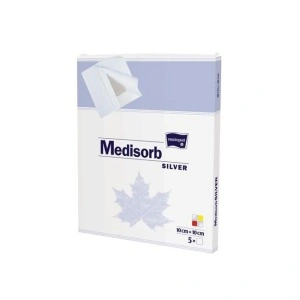 Pansament Absorbant cu Argint Medisorb Silver 10x10 cm – Protecție Antimicrobiană