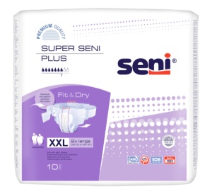 Scutece Adulți Super Seni Plus 10 Buc | Protecție Incontinență Medie pentru Femei și Bărbați | Marimea XXL