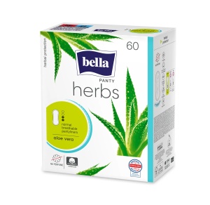 Bella Herbs Panty Aloe Vera – Absorbante zilnice extra fine, 60 buc, cu extract de aloe vera și pătlagină, pentru pielea sensibilă