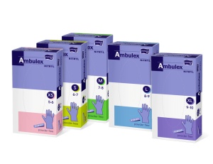 Mănuși de Examinare Nitril Violet Ambulex | 100 Bucăți/Cut | Fără Pudră | Protecție Superioară